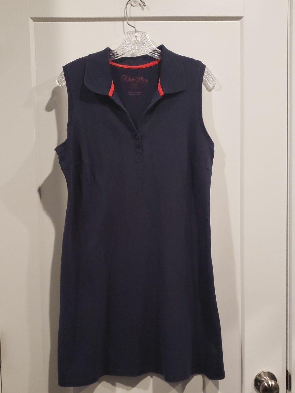 Faded Glory Navy Dress with Red Trim